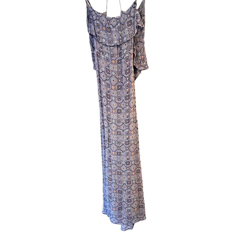 Mudd XL Sundress Lt. Blue Geometric Pattern Maxi Boho‎ - Picture 3 of 9